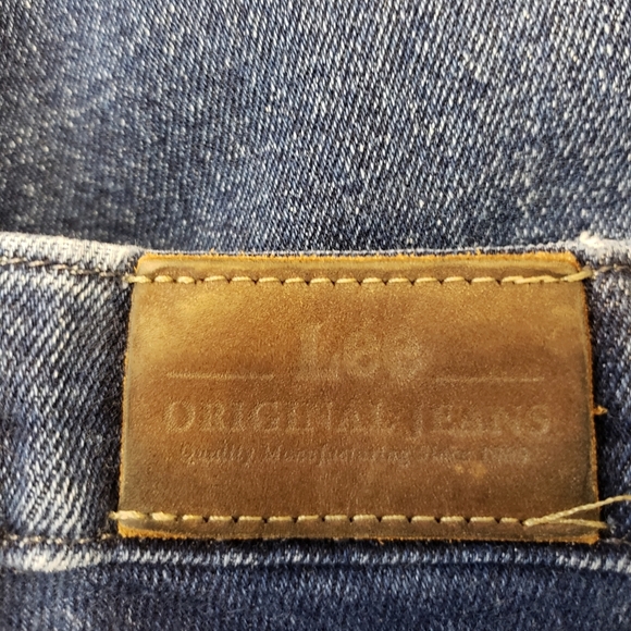 LEE Original Straight Womens Jeans Ultra High Waist Raw Hem Distressed Vintage - Picture 4 of 16